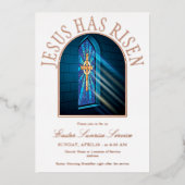 Jesus hat den Ostersonnendienst in der Kirche über Folieneinladung (Vorderseite)