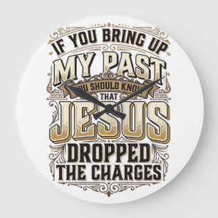 Jesus hat die Anklage fallen gelassen Vintage Chri Große Wanduhr