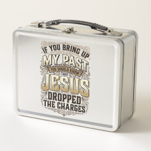 Jesus hat die Anklage fallen gelassen Vintage Chri Metall Brotdose