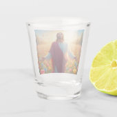 Jesus hat eine Brille geschossen! Schnapsglas (Rückseite)
