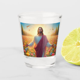 Jesus hat eine Brille geschossen! Schnapsglas