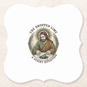 Jesus hat einen Limettenschnitz auf dem schmutzige Untersetzer