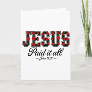 Jesus hat es alles bezahlt Boho Florale Rosen Chri Karte
