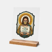 Jesus hat Gesichtsentriegelung mit Maske bei Tech- Acrylschild (Winkel)