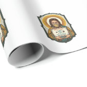 Jesus hat Gesichtsentriegelung mit Maske bei Tech- Geschenkpapier (Rolleneckpunkt)