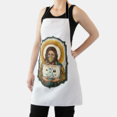 Jesus hat Gesichtsentriegelung mit Maske bei Tech- Schürze (InSitu)