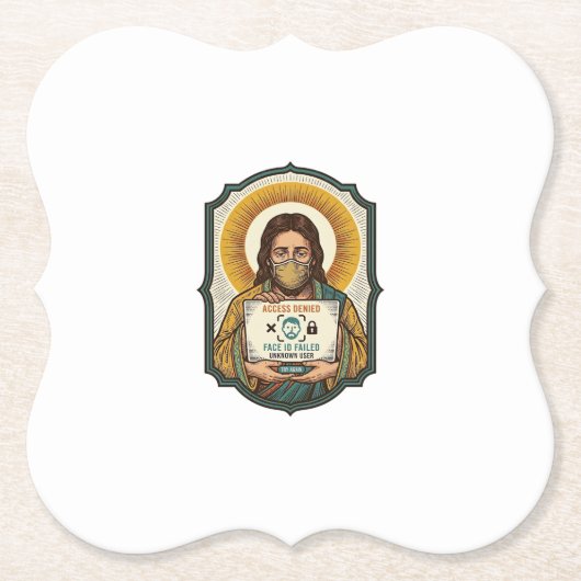 Jesus hat Gesichtsentriegelung mit Maske bei Tech- Untersetzer (Vorderseite)