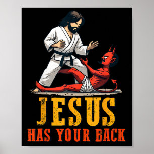 Jesus hat Ihren Rücken Funny Christlich Jiu-jitsu Poster