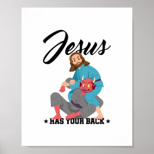 Jesus hat Ihren Rücken Jiu-Jitsu BJJ Funny MIXED M Poster