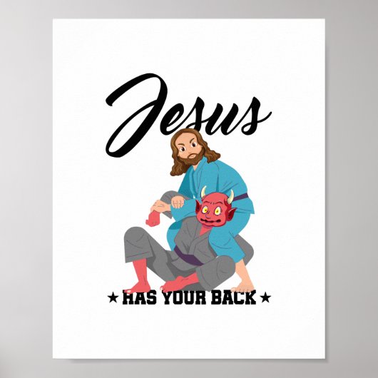Jesus hat Ihren Rücken Jiu-Jitsu BJJ Funny MIXED M Poster (Vorne)