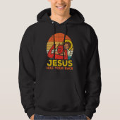 Jesus hat Ihren Rücken Jiu Jitsu Retro Christliche Hoodie (Vorderseite)