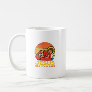Jesus hat Ihren Rücken Jiu Jitsu Retro Christliche Kaffeetasse