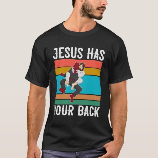 Jesus hat Ihren Rücken Print brasilianischen Jiu J T-Shirt (Vorderseite)