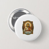 Jesus hat Kontaktlinse in Badezimmerwaschbeckenabl Button (Vorne & Hinten)