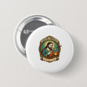 Jesus hat Marshmallow Lagerfeuer-Party-Fail Humor Button (Vorne & Hinten)
