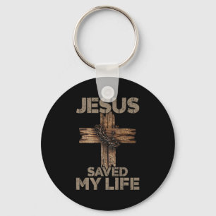 Jesus hat mein Leben gerettet Christliches Kreuz G Schlüsselanhänger