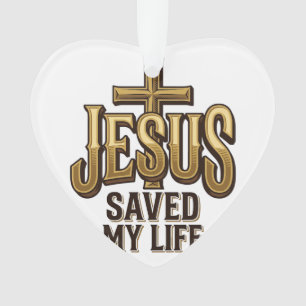 Jesus hat mein Leben gerettet Kreuz Vintage Ornament