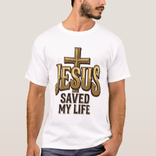 Jesus hat mein Leben gerettet Kreuz Vintage T-Shirt
