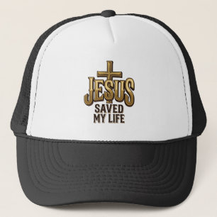 Jesus hat mein Leben gerettet Kreuz Vintage Truckerkappe