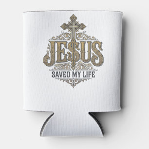Jesus hat mein Leben gerettet Vintage Gravur Chris Dosenkühler