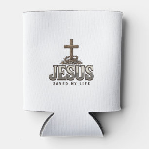 Jesus hat mein Leben gerettet Vintage Gravur Chris Dosenkühler