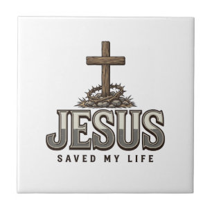 Jesus hat mein Leben gerettet Vintage Gravur Chris Fliese