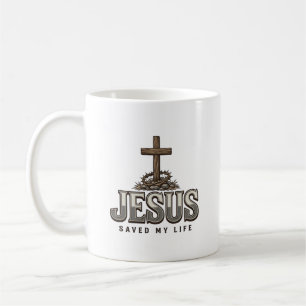 Jesus hat mein Leben gerettet Vintage Gravur Chris Kaffeetasse