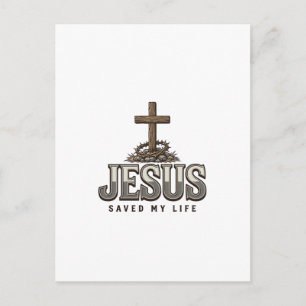 Jesus hat mein Leben gerettet Vintage Gravur Chris Postkarte