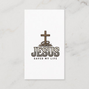 Jesus hat mein Leben gerettet Vintage Gravur Chris Visitenkarte