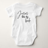 Jesus hat meinen Rücken Baby Strampler (Rückseite)