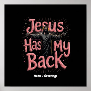 Jesus hat meinen Rücken Glauben, Hoffnung, den Pow Poster