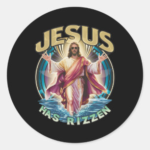 Jesus hat Ostersonntag Rizzen tragen Design Funny Runder Aufkleber