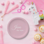 Jesus hat Pastel Pink Christlichen Ostern Pappteller (Party)