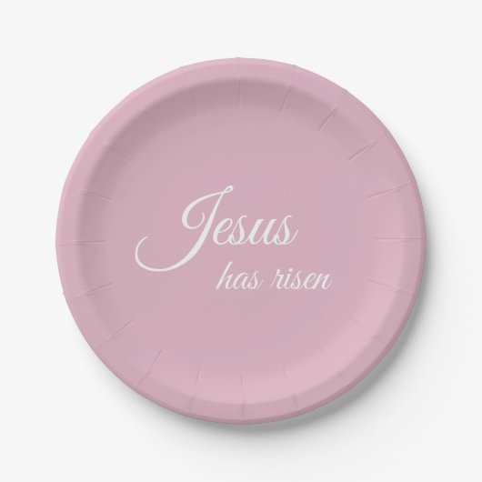 Jesus hat Pastel Pink Christlichen Ostern Pappteller (Vorderseite)
