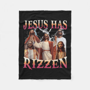 Jesus hat Rizzen Funny Christlich Meme Novelty Jes Fleecedecke