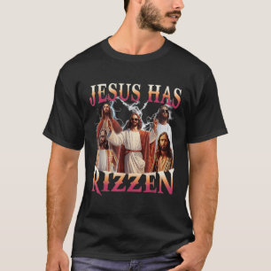 Jesus hat Rizzen Funny Christlich Meme Novelty Jes T-Shirt