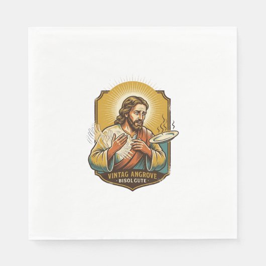 Jesus hat sich den Finger verbrannt, als er den Te Serviette (Vorderseite)