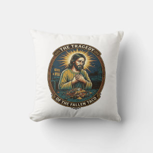 Jesus hat spät nachts Taco-Straßenessen betrunken Kissen