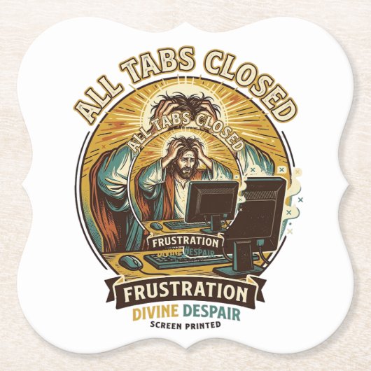 Jesus hat versehentlich alle Browser-Tabs geschlos Untersetzer (Vorderseite)
