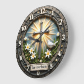 Jesus He Is Risen Radiant Große Wanduhr (Winkel)