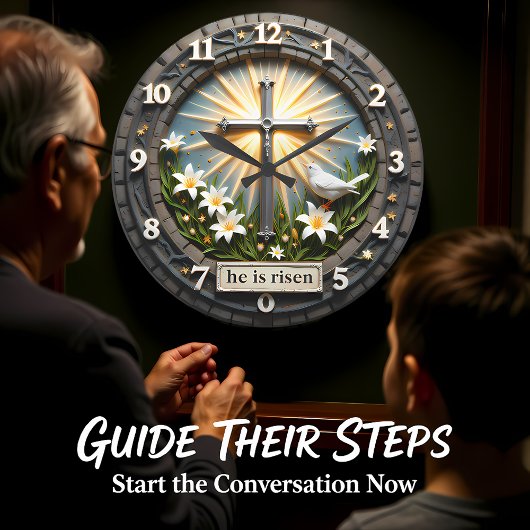 Jesus He Is Risen Radiant Große Wanduhr