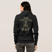 Jesus He is the Way Christlich Motorrad T Hoodie (Schwarz voll)