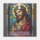 Jesus Healer of Poor Religious Christmas Quote Ornament Aus Glas (Vorderseite)
