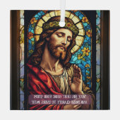 Jesus Healer of Poor Religious Christmas Quote Ornament Aus Glas (Rückseite)