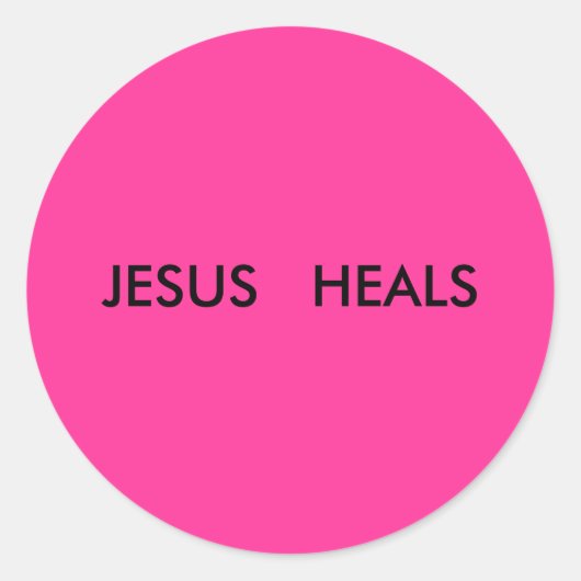 JESUS HEALS RUNDER AUFKLEBER (Vorderseite)