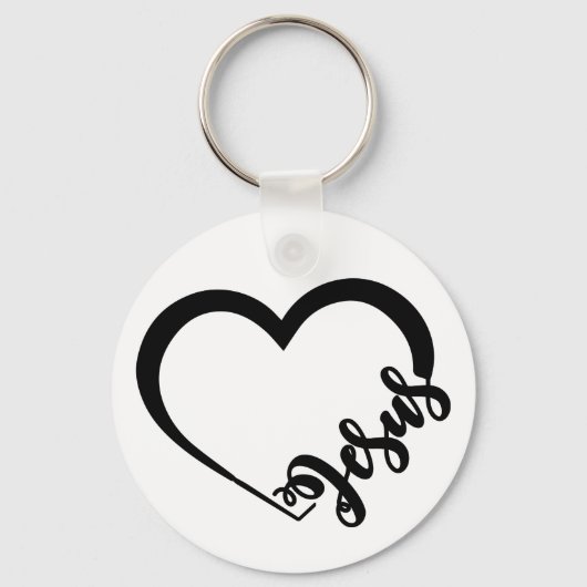 Jesus & Heart Button Schlüsselanhänger (Vorderseite)
