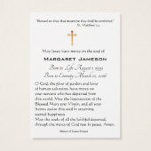 Jesus Heart katholische Beerdigung Gedenkkarte Hei (Rückseite)