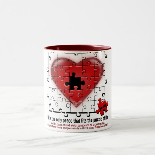 Jesus heart Shirt Zweifarbige Tasse (Mittel)