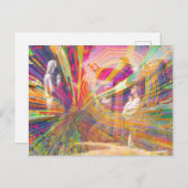 Jesus hebt Lazarus vom toten Neon Pastel-Button au Postkarte (Vorne/Hinten)