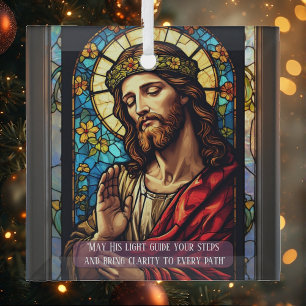 Jesus Heiland der Armen Weihnachtszitat Ornament Aus Glas
